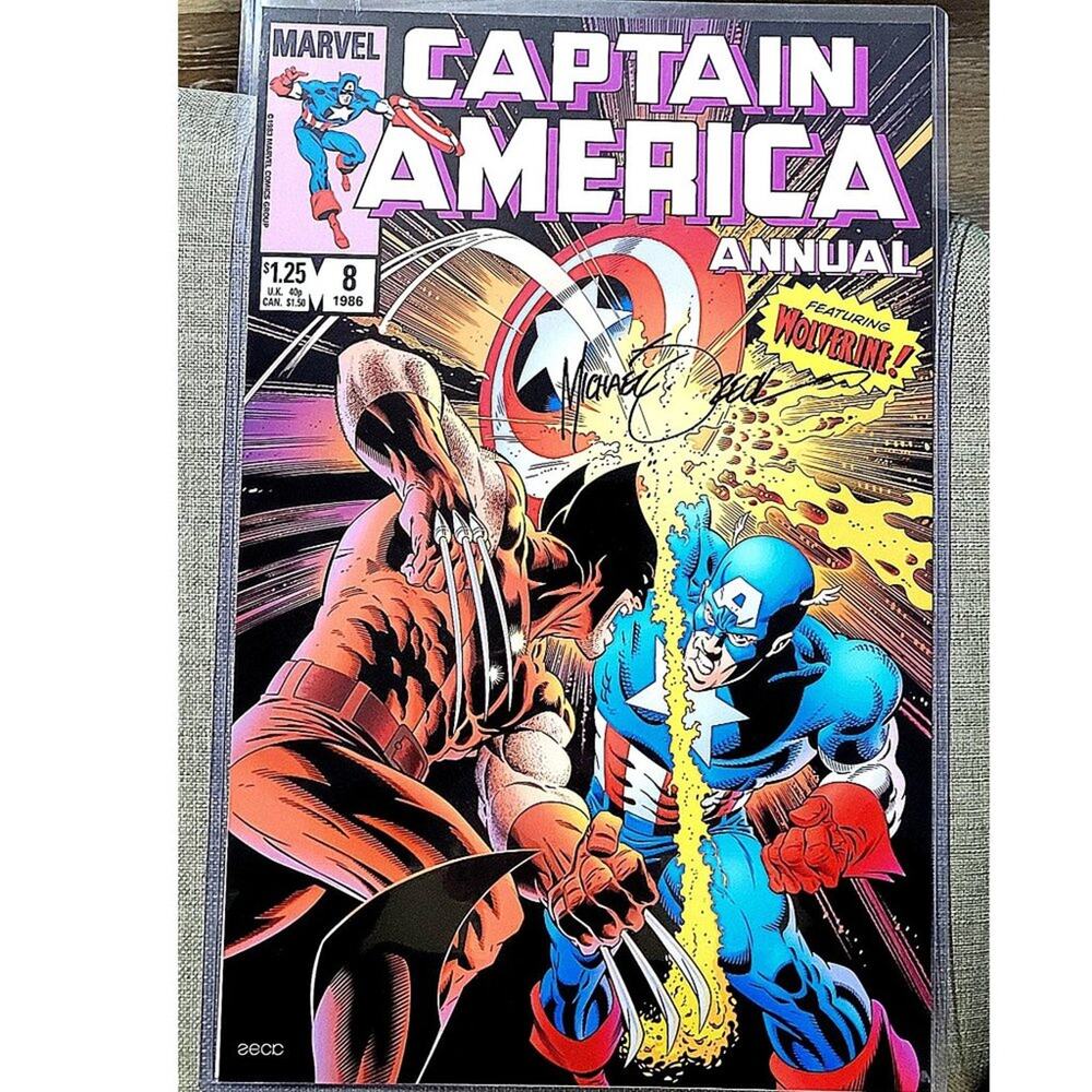 Captain America Vs. Wolverine Annual #8 Mike Zeck Signed Lithograph 11x17 COA